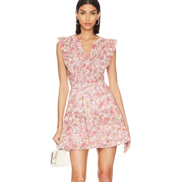 Steve Madden - Kianna Dress in White Ditsy Floral - Medium - Picture 1 of 3